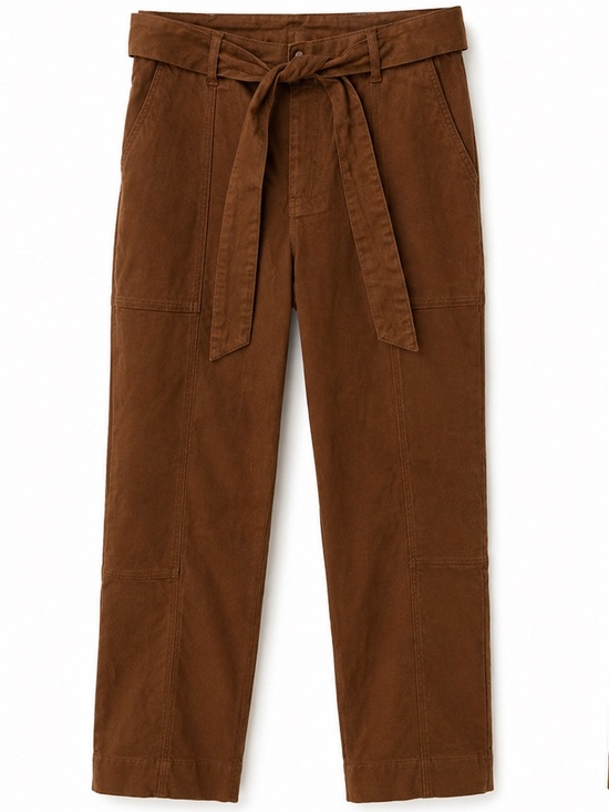 Kut from the Kloth Pants - Kut From The Kloth Dark Caramel Paperbag Tie Waist Utility Pants Size 10 NWT